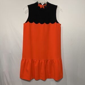 VICTORIA Beckham x Target drop waist dress scallop details colorblock women sz S